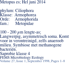 Metopus es; Hel juni 2014